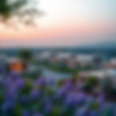 A stunning view of the Janusia community showcasing modern architecture and lush greenery