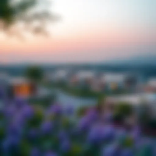 A stunning view of the Janusia community showcasing modern architecture and lush greenery