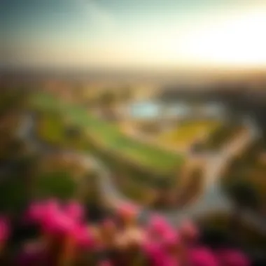 Breathtaking Aerial View of Damac Hills Golf Course Aerial view of the Damac Hills golf course