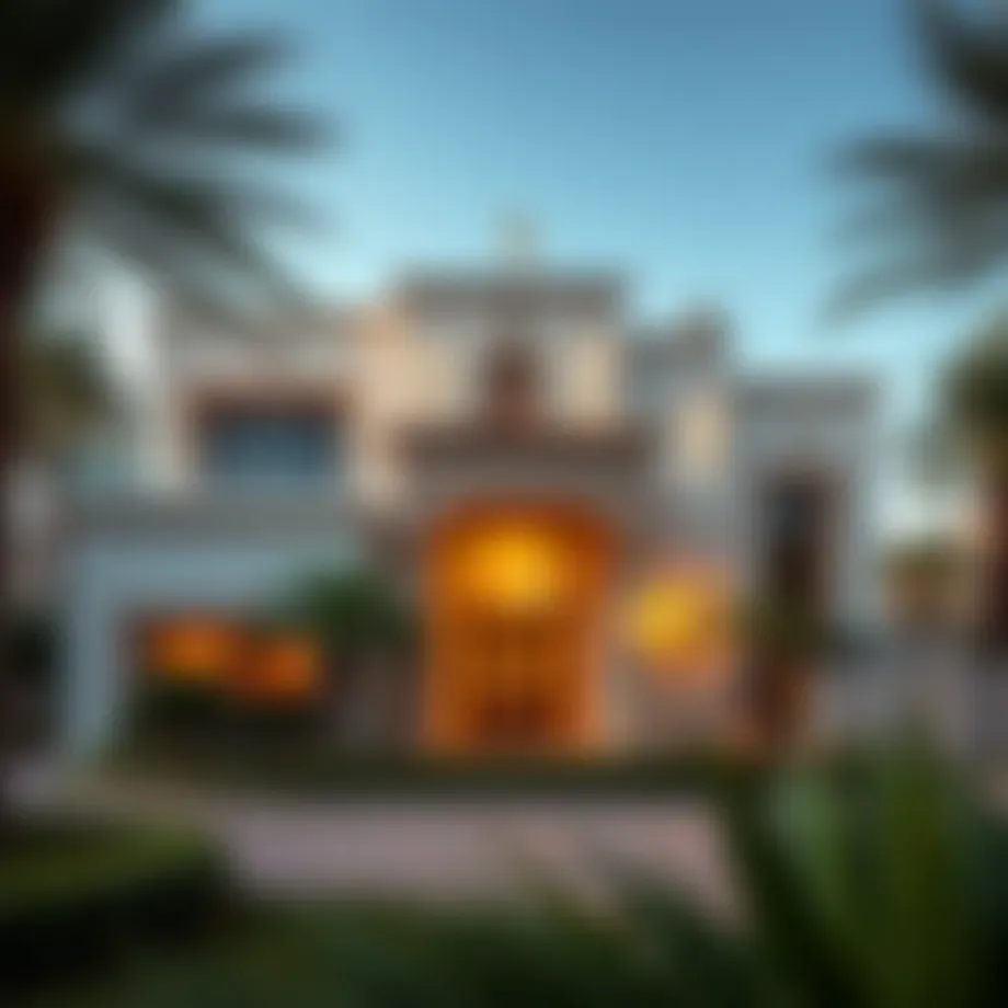 Luxurious villa exterior in Damac Hills