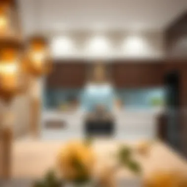 Modern Kitchen Configuration Elegant kitchen configuration showcasing modern appliances