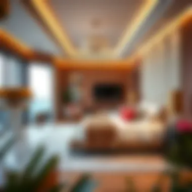 Comfortable Bedroom Layout Luxurious bedroom setting highlighting comfort and design