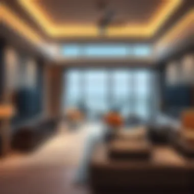 Spacious Living Room Design Stylish and spacious living room layout in Damac Lagoons