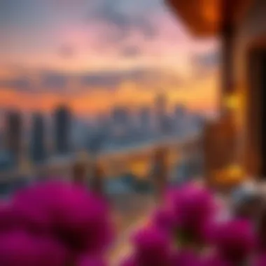 Stunning Skyline View from Damac Villa Balcony Stunning skyline view from a Damac villa balcony at sunset