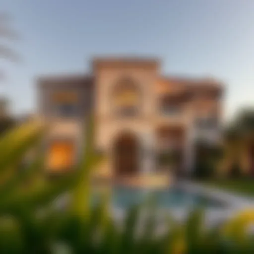 Luxurious villa exterior in District One, Dubai