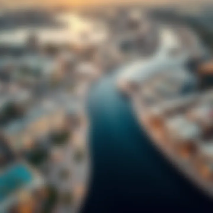 Aerial view of the Dubai Canal area illustrating its geographical significance