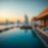 Luxurious private pool overlooking the Dubai skyline