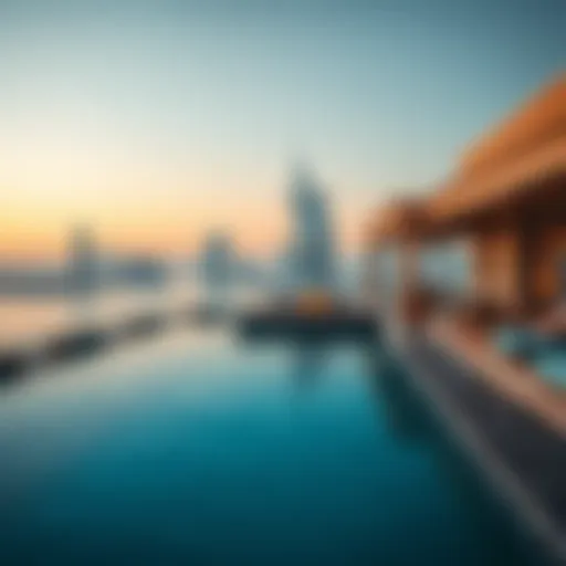 Luxurious private pool overlooking the Dubai skyline