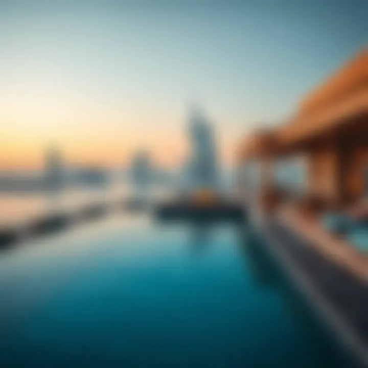 Luxurious private pool overlooking the Dubai skyline