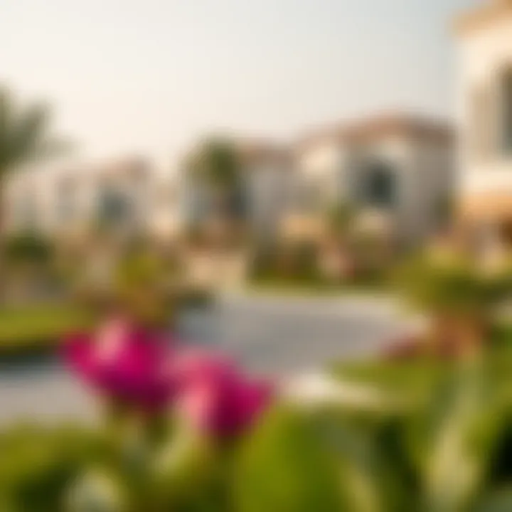 Serene neighborhood surrounding Emaar Fairway Villas with landscaped gardens
