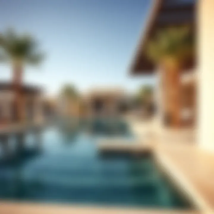 Resort-style pool area in Emirates Golf Club Villas