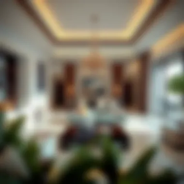 Elegant Interiors of Emirates Hills Properties Spacious living room with modern décor