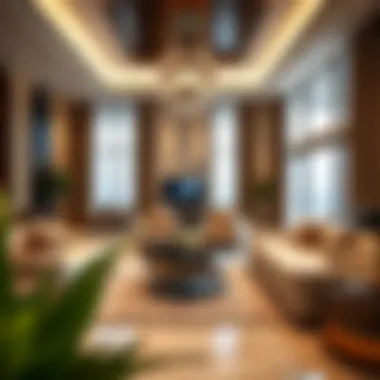 Spacious living area inside a Dubai villa