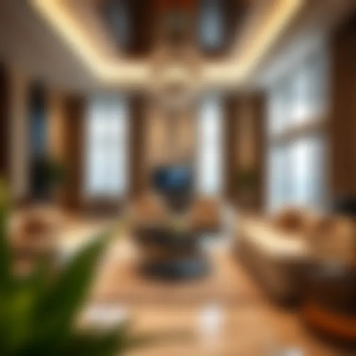 Spacious living area inside a Dubai villa