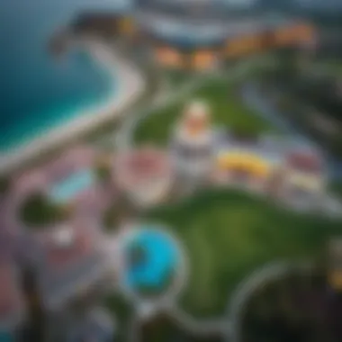 Aerial view of a luxurious golf estate in Dubai