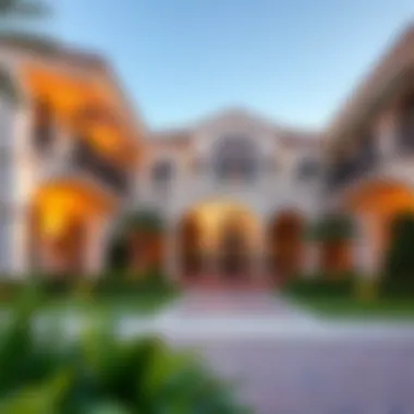 Elegant architectural design of a golf villa in Dubai