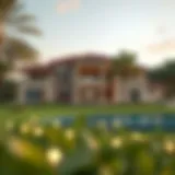 Luxurious villa with golf course views