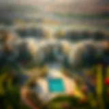 Aerial view of Green Land Jaddaf showcasing residential buildings and lush greenery