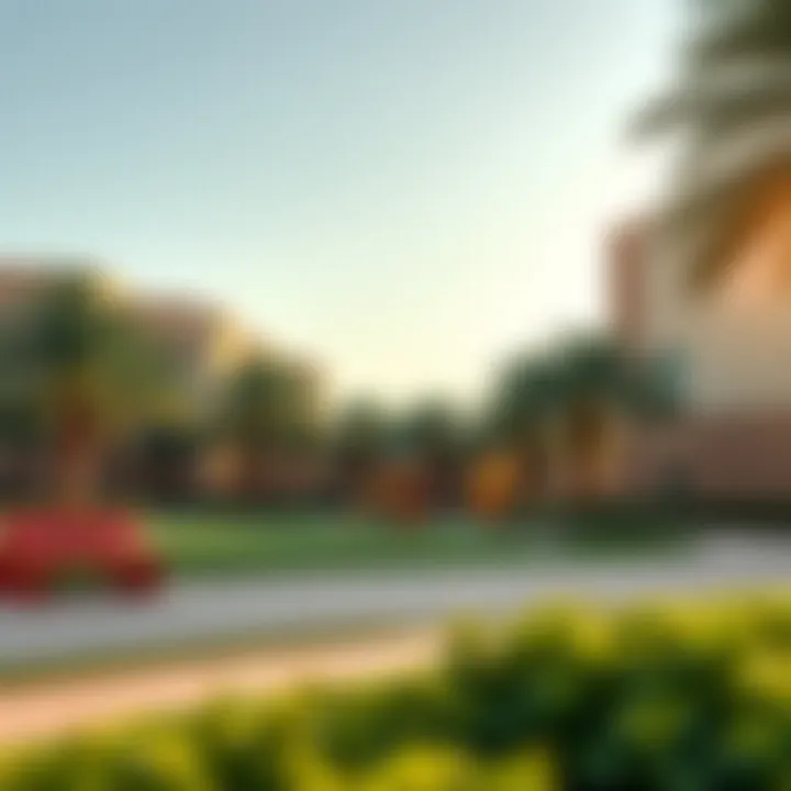 Vibrant community park in Green Land Jaddaf featuring recreational facilities