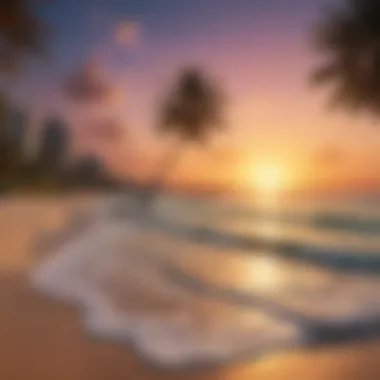Sunset at Hamriya Beach Sunset over Hamriya Beach highlighting the vibrant colors of the sky and sea