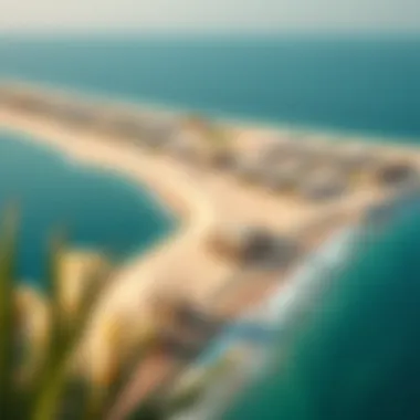 Aerial view showcasing the pristine sands and clear waters of Hamriyah Beach.