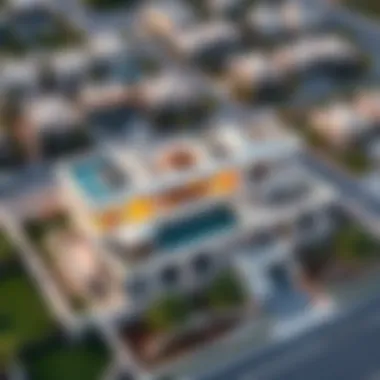 Aerial view of Hayyan Villa highlighting its prime location within the community