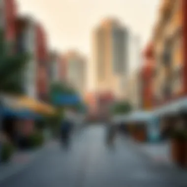 Vibrant Neighborhoods of Dubai Vibrant neighborhood scene in Dubai with local amenities