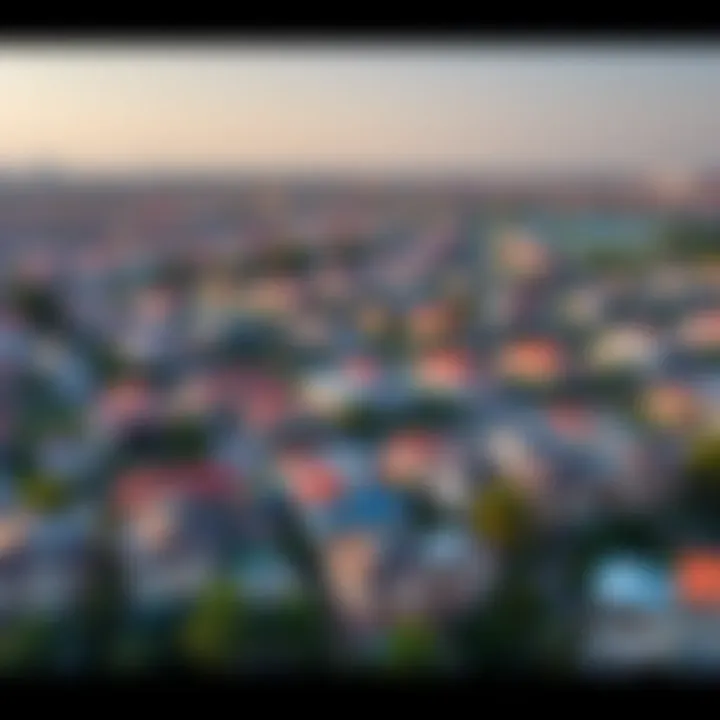 Aerial view of a vibrant neighborhood in Dubai with various homes