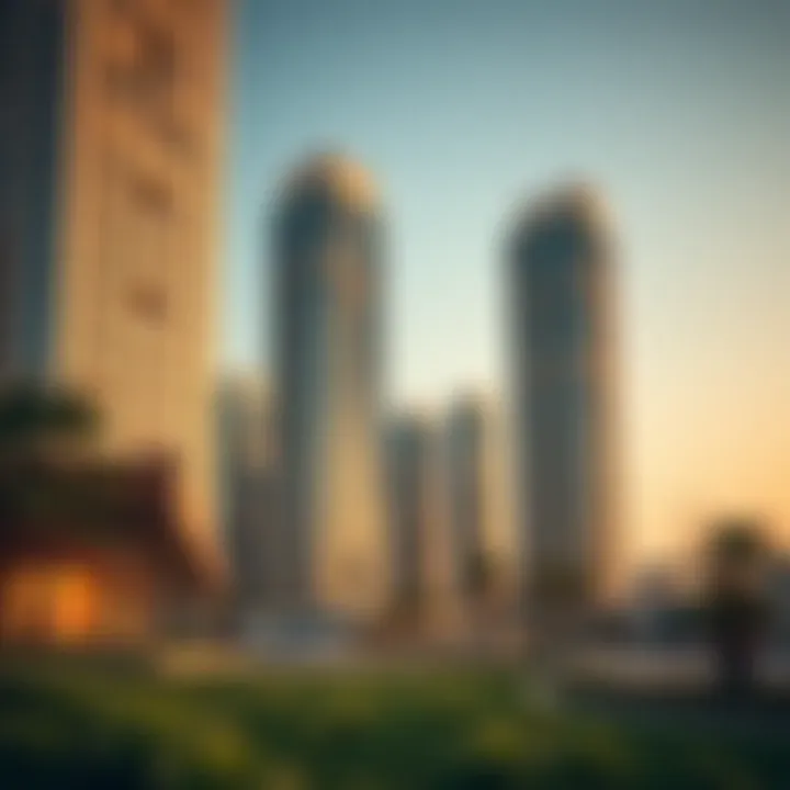 Luxurious residential towers in Dubai