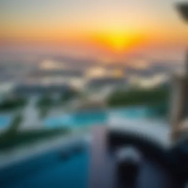 Panoramic Views from Jumeirah Villas Breathtaking view from a Jumeirah villa balcony
