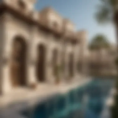 Architectural Elegance of Jumeirah Zabeel Saray Exterior view of Jumeirah Zabeel Saray Royal Residences showcasing architectural elegance