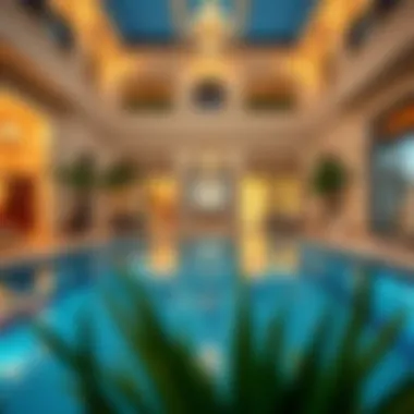 Outdoor Swimming Pool in Luxury Villa Elegant outdoor swimming pool area of a luxurious villa in the UAE