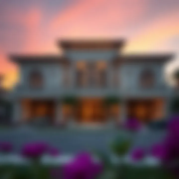 Stunning Villa Architecture in Jumeirah Park Luxurious villa exterior in Jumeirah Park