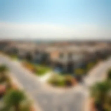 Aerial view of a prestigious neighborhood in Dubai known for its luxury villas