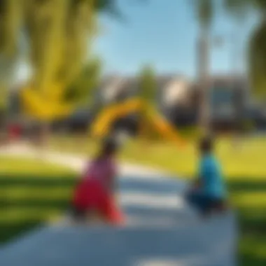 Community Park with Recreational Facilities A vibrant community park in Meadows Village filled with recreational facilities