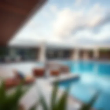 Modern Amenities in Meadows Village Modern amenities in Meadows Village such as a swimming pool and gym