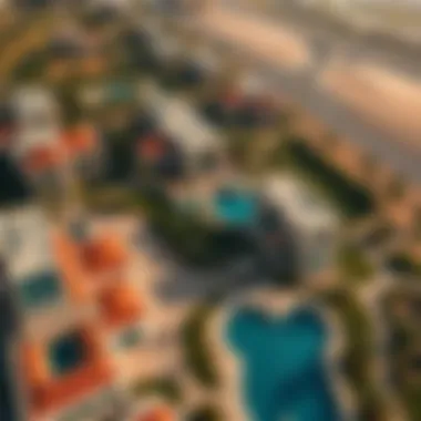 Aerial view of Meydan District One showcasing luxurious villas and lush landscapes