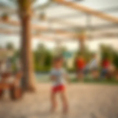 Recreation for All: Family Fun in Meydan Family-friendly recreational area in Meydan with children enjoying outdoor activities.