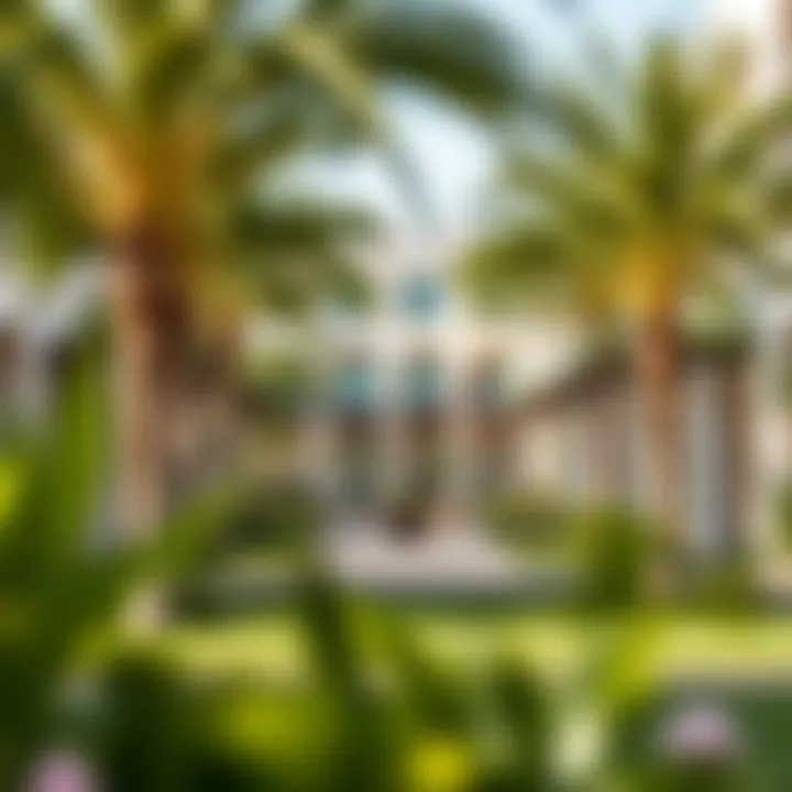 Lush greenery and serene community spaces in Meydan Townhouses