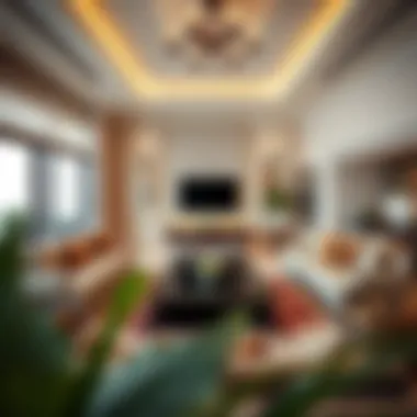 Spacious Living Room in Meydan Villa An interior view of a spacious Meydan villa living room