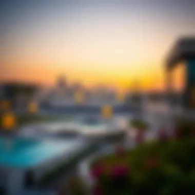 Meydan Skyline at Sunset A picturesque view of the Meydan skyline at sunset