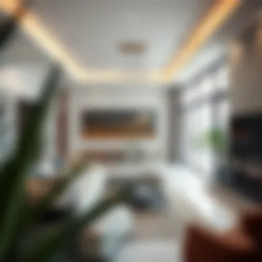 Open-Plan Living Space Spacious interior design of a modern villa with open-plan layout