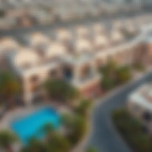 Aerial view of Mudon Al Ranim showcasing its architectural beauty