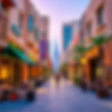Vibrant Street Scene in Nad Al Sheba Vibrant street scene in Nad Al Sheba featuring local shops and cafes