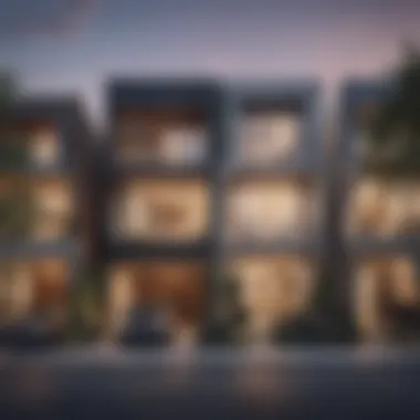 Modern Architectural Design of Naseem Townhouses Exterior view of Naseem townhouses showcasing modern architectural design