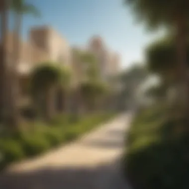 Urban Nature Integration in Dubai Parks Lush greenery in a Dubai park showcasing urban nature integration