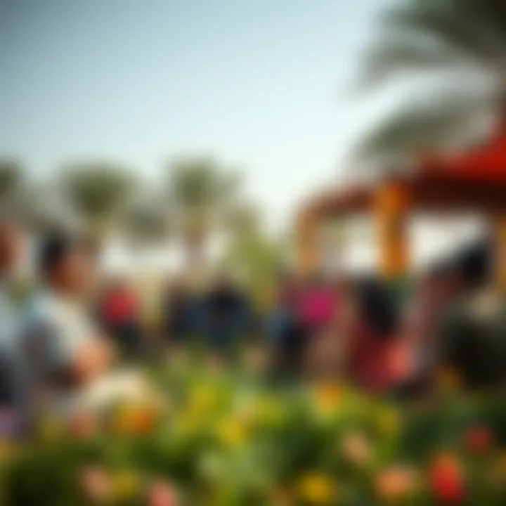 Community gathering in a beautiful outdoor space