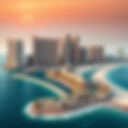 Aerial view of Palm Jumeirah showcasing luxurious villas and beachfronts.