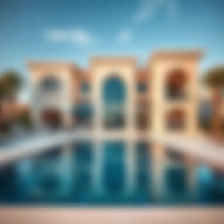 Elegant architecture of Palm Villas showcasing modern luxury