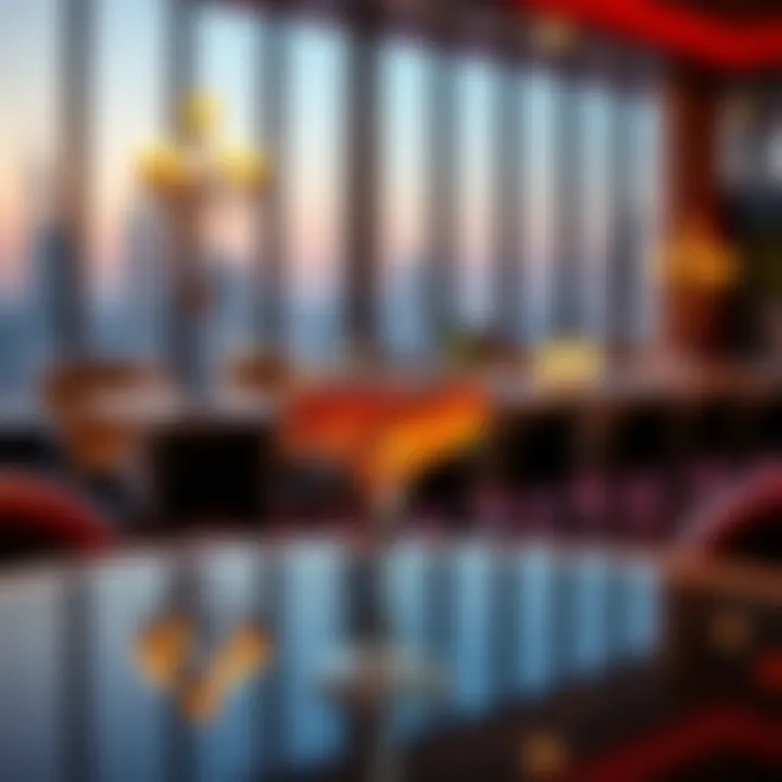 Exquisite Cocktail at a Penthouse Bar Exquisite cocktail presentation at an upscale penthouse club bar